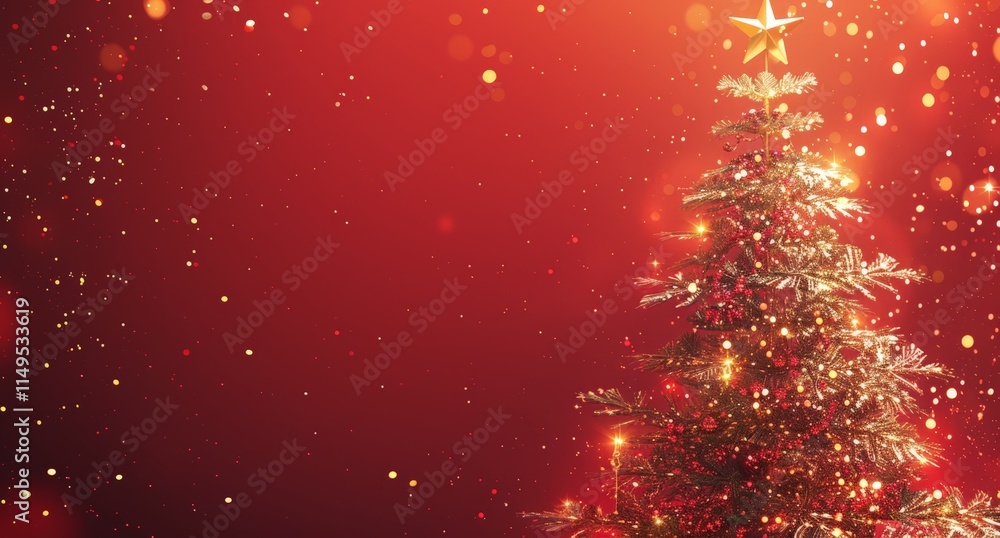 Christmas Tree Decorated with Lights and Ornaments Christmas Tree Decorated with Lights and Ornaments
