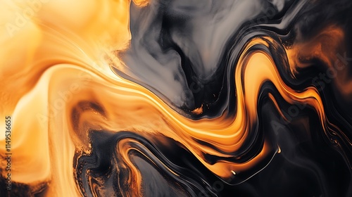Wallpaper Mural Abstract swirling orange and black paint texture. Torontodigital.ca