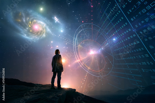 Secrets of the universe, frequency vibration and energy flow, tapping into unknown, science background, unconscious mind