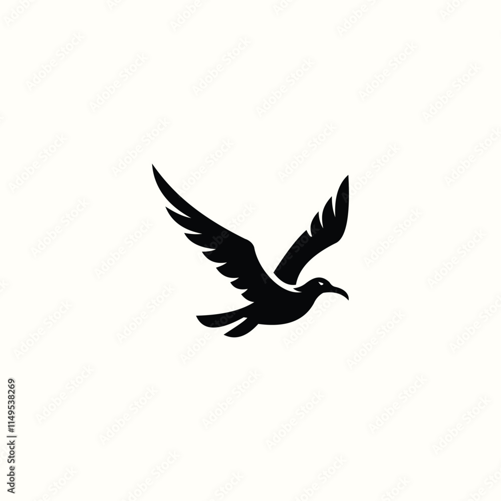 Fototapeta premium flying albatross bird vector icon