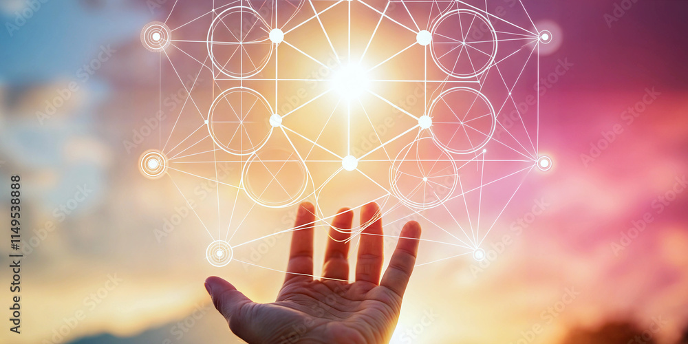 Secrets of the universe, frequency vibration and energy flow, tapping into unknown, science background, unconscious mind