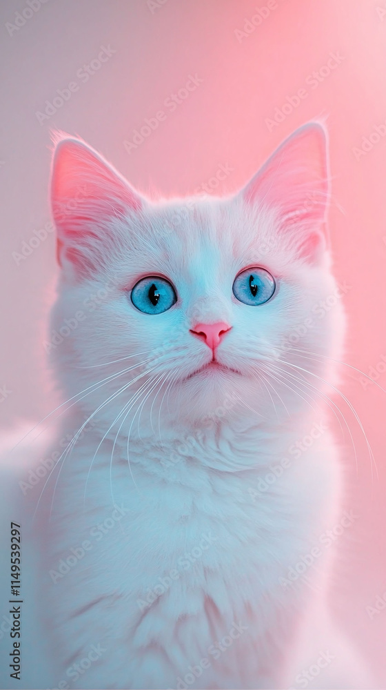 Cat Smooth pastel gradient transitioning from powder blue to light azalea pink layered with a light grainy texture. Cat Smooth pastel gradient transitioning from powder blue to light azalea pink layered with a light grainy texture.