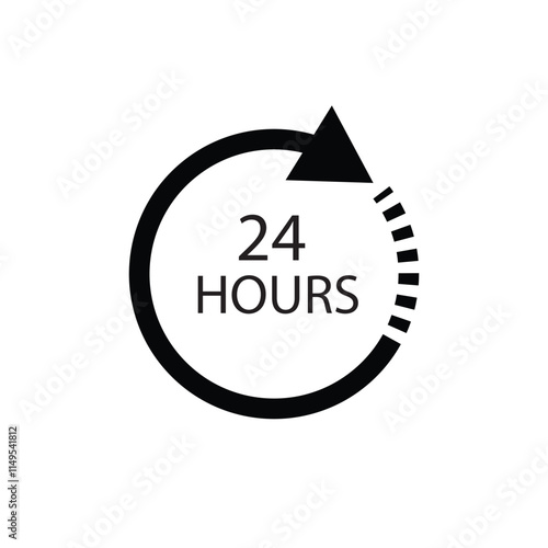 24\7 service concept. 24\7 open concept vector. 24 hours order execution or delivery service icons. Vector illustration.