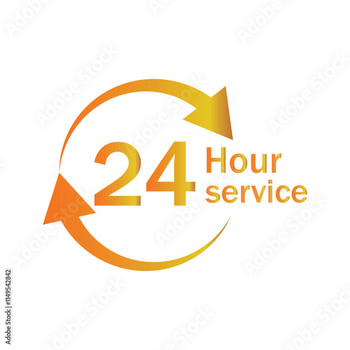 24\7 service concept. 24\7 open concept vector. 24 hours order execution or delivery service icons. Vector illustration.