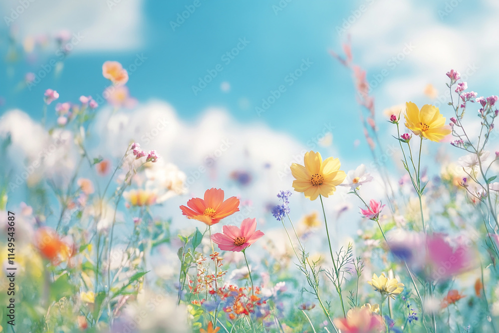 Obraz premium Abstract oil painting flowers wallpaper, art oil painting background