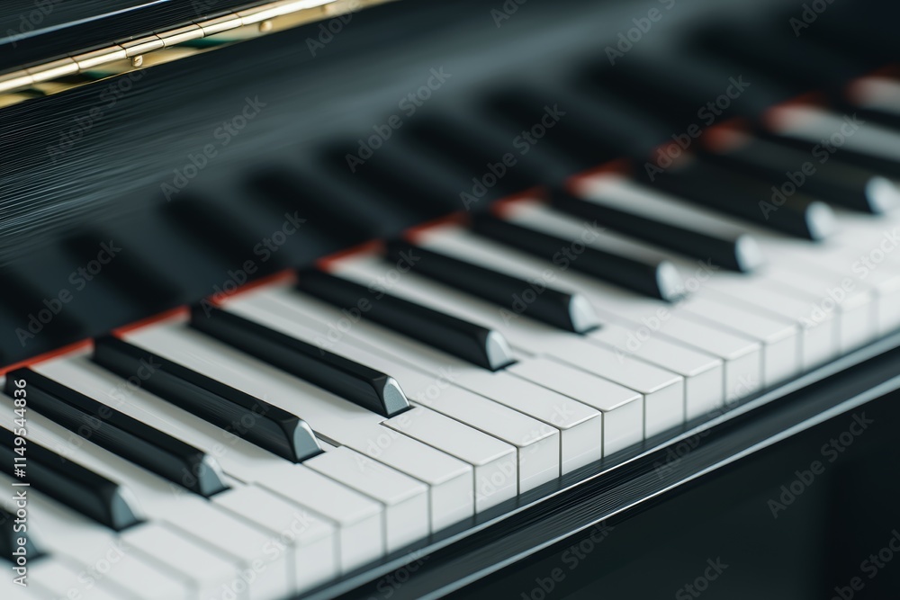 Piano Keys: A symphony of ivory and ebony, a blurred background adding depth and mystery. Piano Keys: A symphony of ivory and ebony, a blurred background adding depth and mystery.