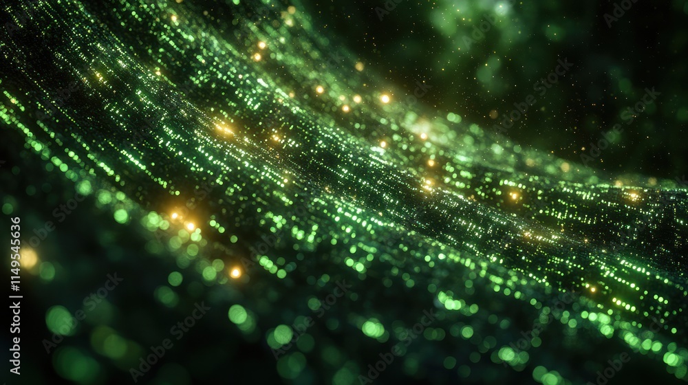 Abstract green particle wave background. Abstract green particle wave background.