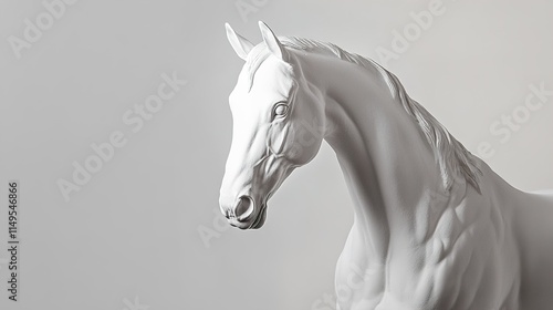 White Horse Sculpture: Elegant Equine Art photo