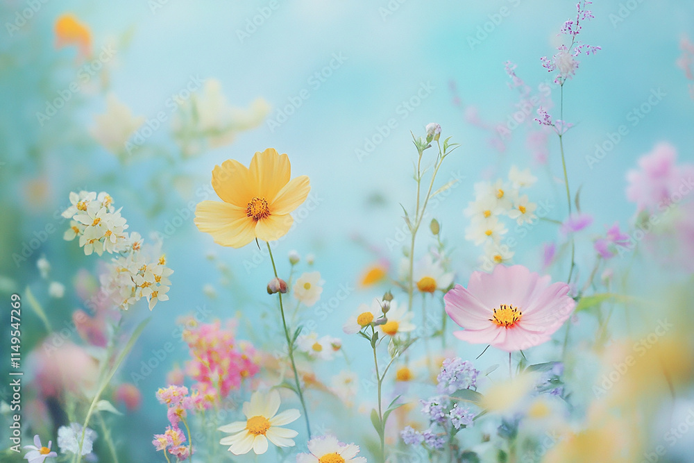 Fototapeta premium Abstract oil painting flowers wallpaper, art oil painting background