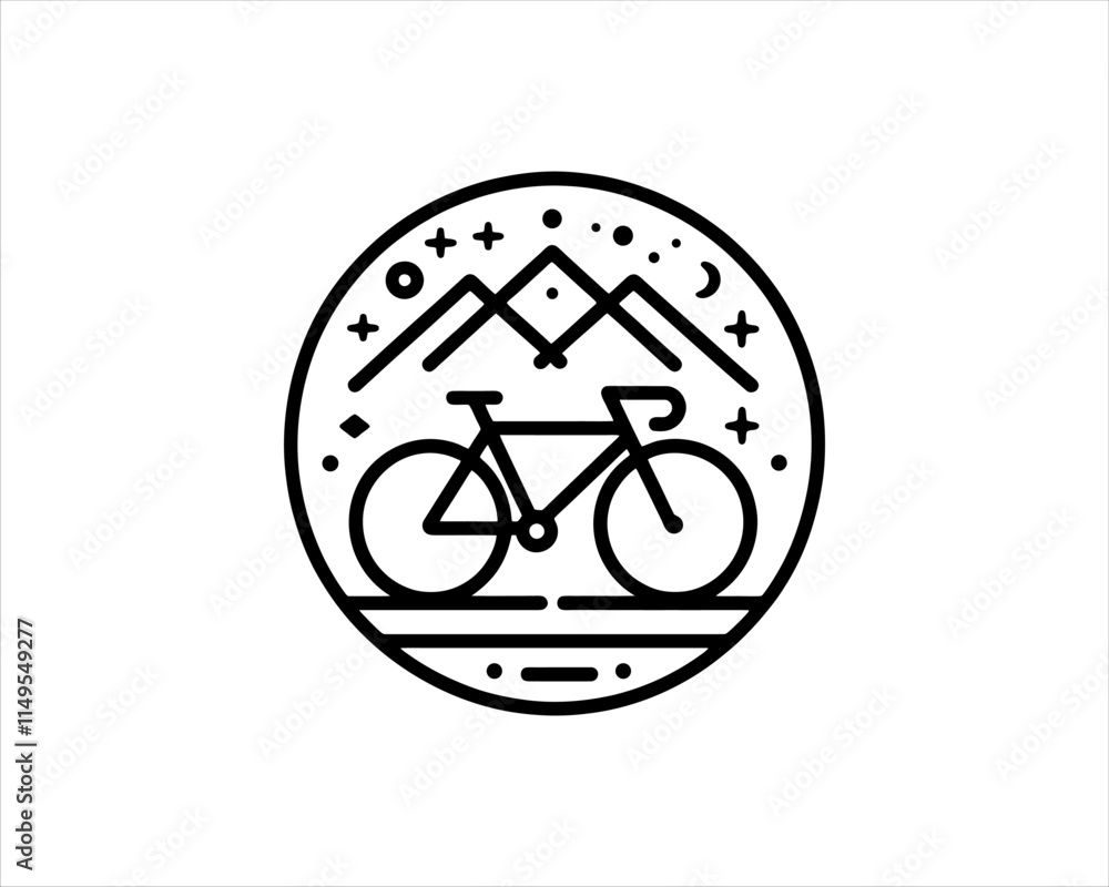 Bicycle logo design icon symbol vector illustration. Bicycle logo design icon symbol vector illustration.