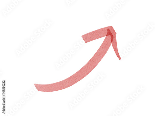 Red arrow pointing up. Watercolor illustration.