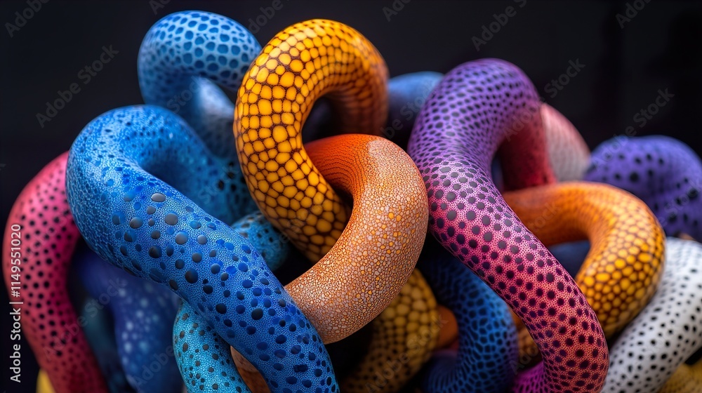 Colorful Abstract Intertwined Shapes: Modern Digital Art Colorful Abstract Intertwined Shapes: Modern Digital Art