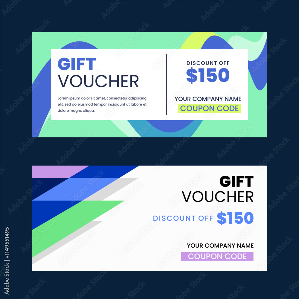 Obraz premium Colorful gift voucher horizontal banners