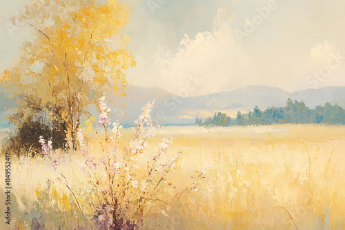 Abstract oil painting flowers wallpaper, art oil painting background