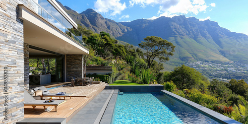 Pool Terrace and Mountain View/Pool Terrace overlooking the beautiful mountain views fully.  photo