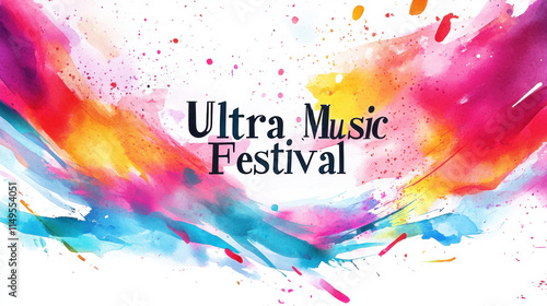 Ultra Music Festival Vibrant ultra music festival design with colorful paint splash photo