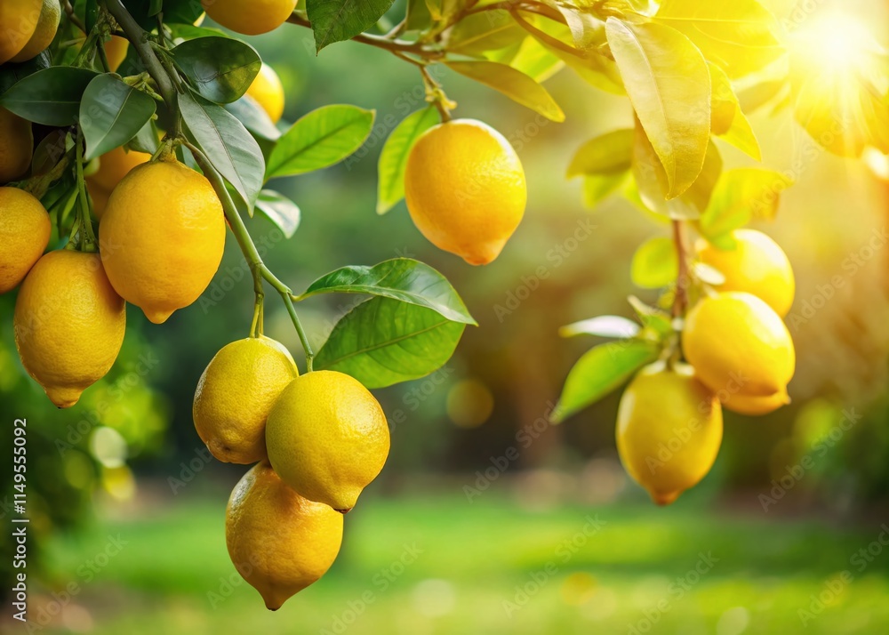 Ripe Lemons on Branch, Garden, Citrus Fruit, Sunny Day, Fresh Lemons, Lemon Tree, Yellow Fruit, Organic Lemons, Summer Harvest, Lemon Orchard Ripe Lemons on Branch, Garden, Citrus Fruit, Sunny Day, Fresh Lemons, Lemon Tree, Yellow Fruit, Organic Lemons, Summer Harvest, Lemon Orchard