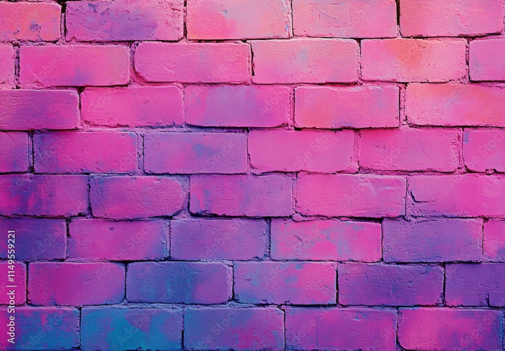 Vibrant Pink and Purple Brick Wall Texture Background Vibrant Pink and Purple Brick Wall Texture Background