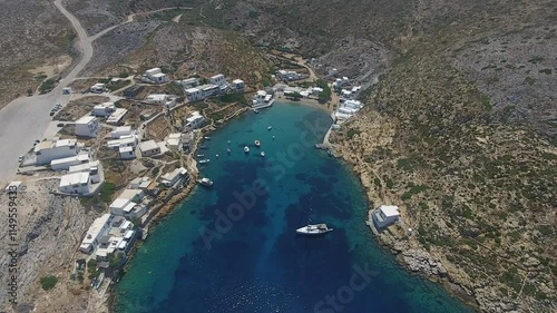 Aerial view of Cheronissos village in Sifnos, Greece photo