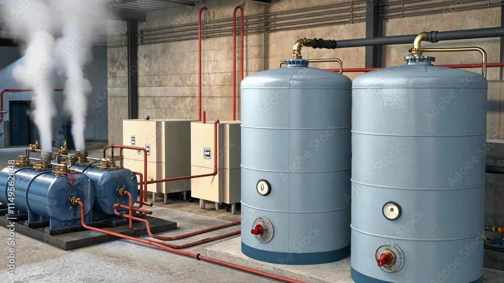 Water tanks harnessing heat for preheating processes.