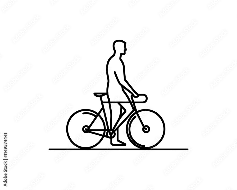 silhouette of a person riding a bike vector illustration. silhouette of a person riding a bike vector illustration.