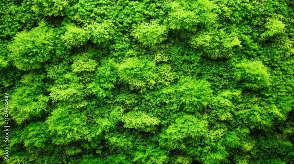 Lush Green Moss on Tree Trunk in Macro View Lush Green Moss on Tree Trunk in Macro View