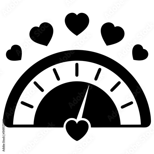 Romantic Heart Gauge Showing Relationship Status and Affection Levels