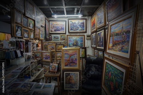 art oil painting in the gallery	