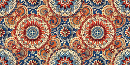 Wallpaper Mural Intricate mandala pattern with vibrant colors and elegant design elements. Torontodigital.ca