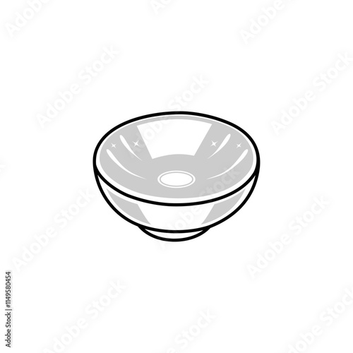 empty white bowl top view vector illustration