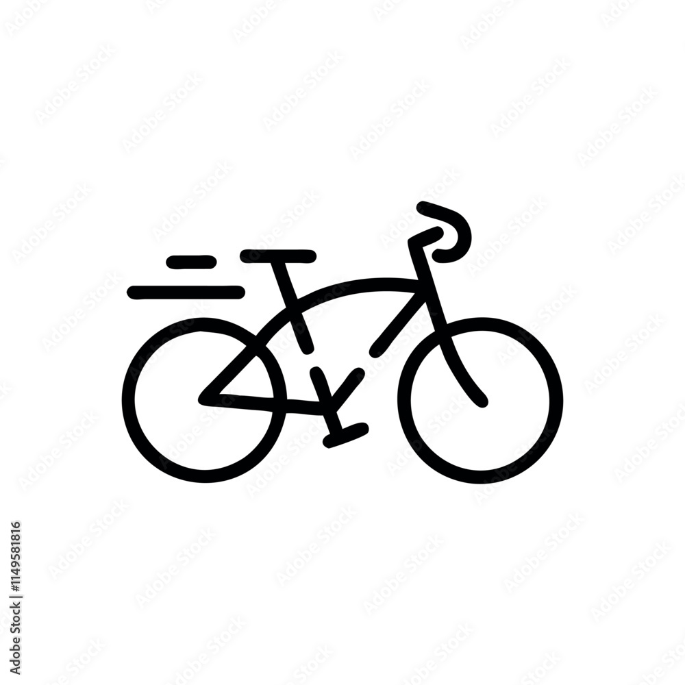 Simple Line Art Illustration of a Bicycle, icon, logo, vector illustration. Simple Line Art Illustration of a Bicycle, icon, logo, vector illustration.