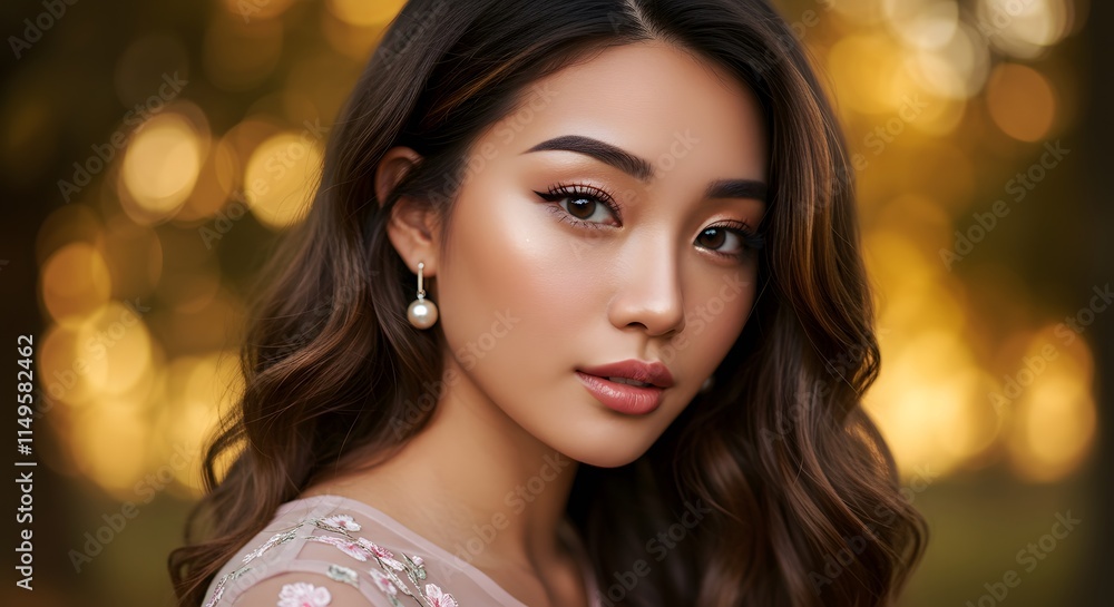 Glamorous Portrait of a Young Woman with Bokeh Lights
Glamorous Portrait of a Young Woman with Bokeh Lights