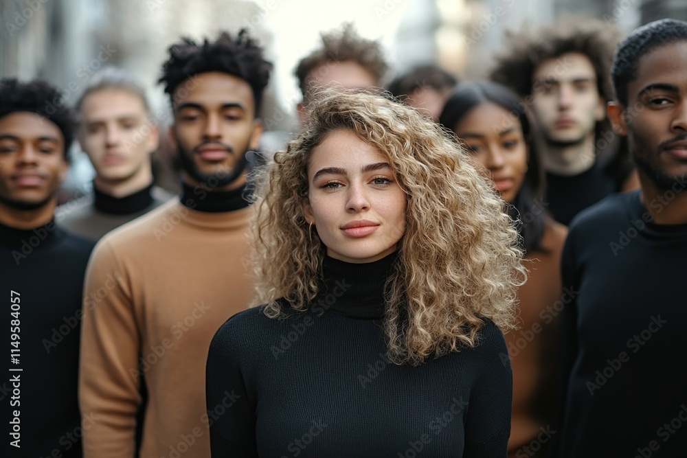 Diverse Group of Young Adults Stand Together, Showing Unity and Inclusivity in Modern Society Diverse Group of Young Adults Stand Together, Showing Unity and Inclusivity in Modern Society