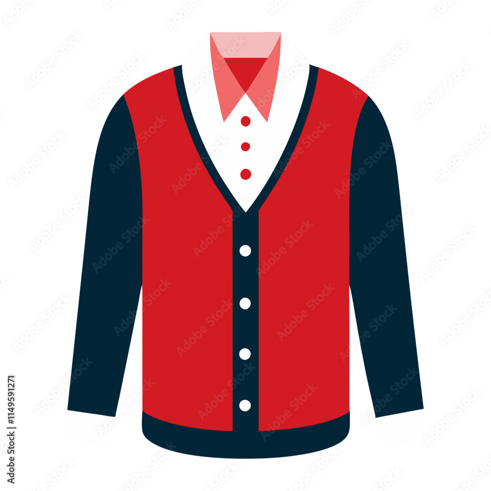 Colorful menswear red cardigan with transparent background Colorful menswear red cardigan with transparent background