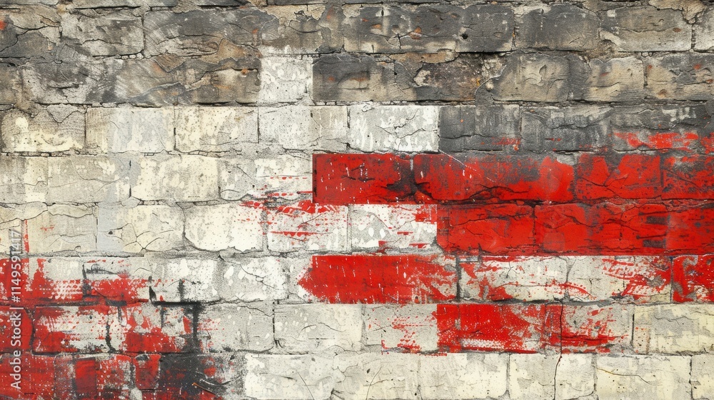 Grunge red and white painted brick wall texture. Grunge red and white painted brick wall texture.