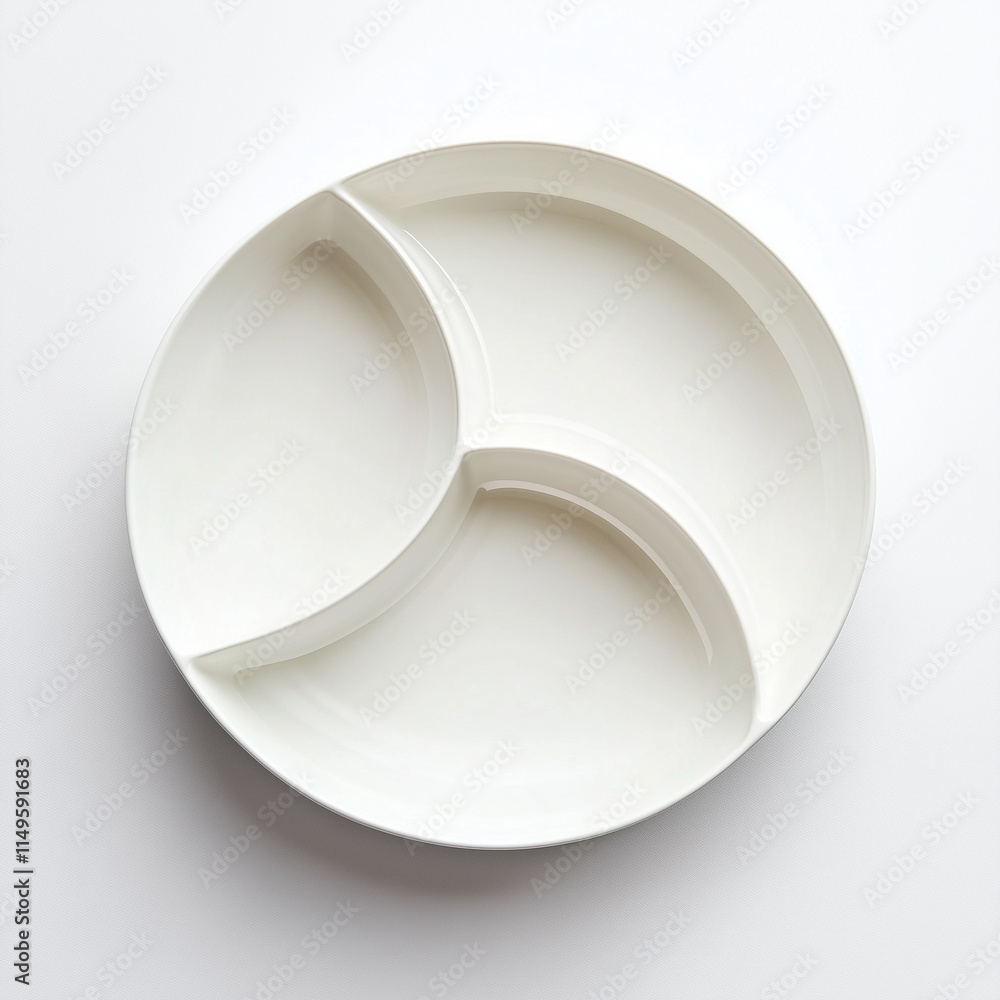 Pearl White Dish with Divided Sections for Elegant Dining Pearl White Dish with Divided Sections for Elegant Dining