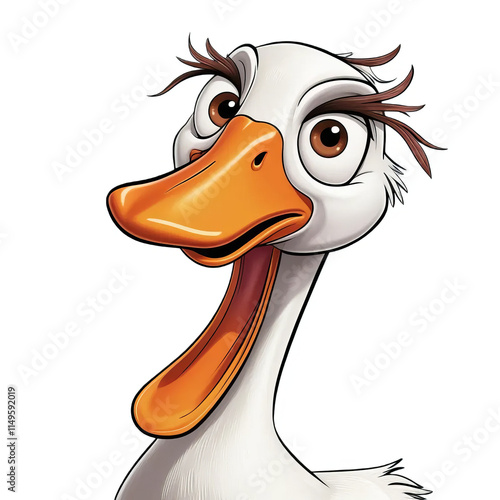 Cute Goose Character Design Collection - Funny Duck Mascot with Crown and Coin Expressions photo