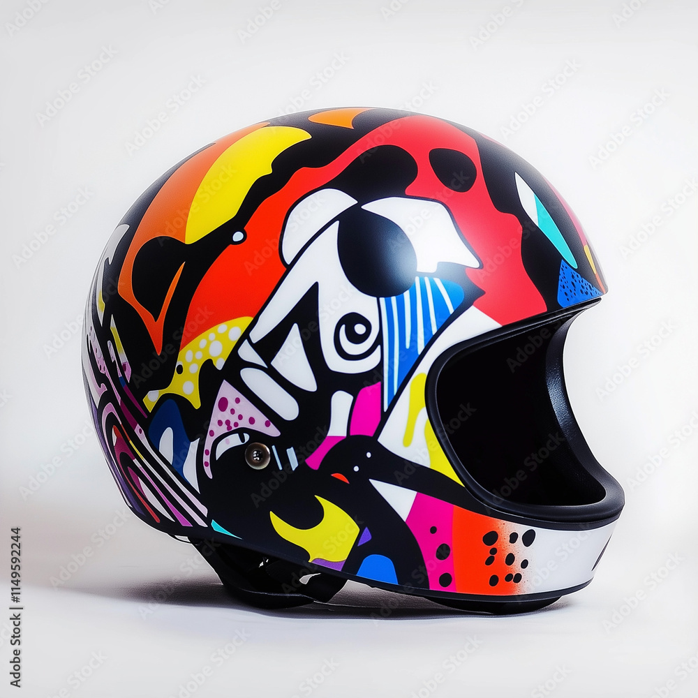 Fototapeta premium Skateboarding Helmet with Bold, Eye-Catching Graphics