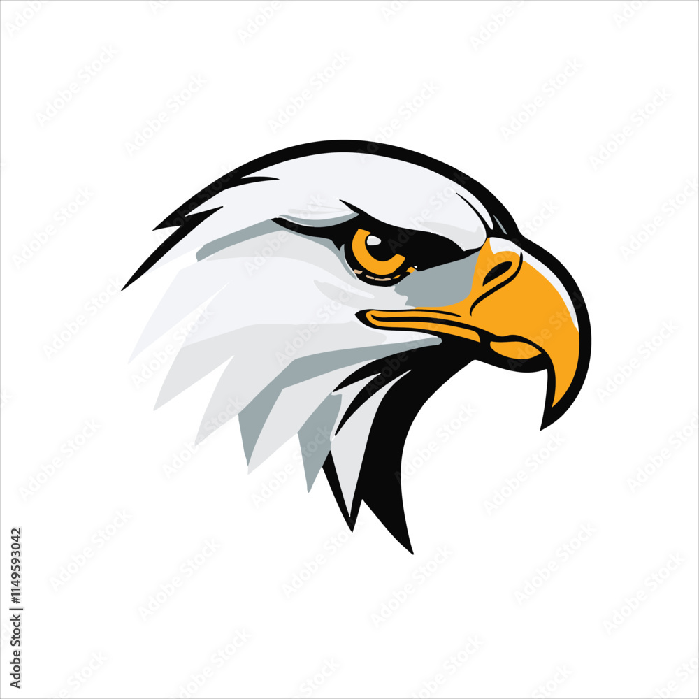 Obraz premium Stylized Cartoon Eagle Head Drawing for Creative Projects