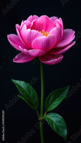 Wallpaper Mural Dark background with isolated pink and purple peony blooms, petals, plant Torontodigital.ca