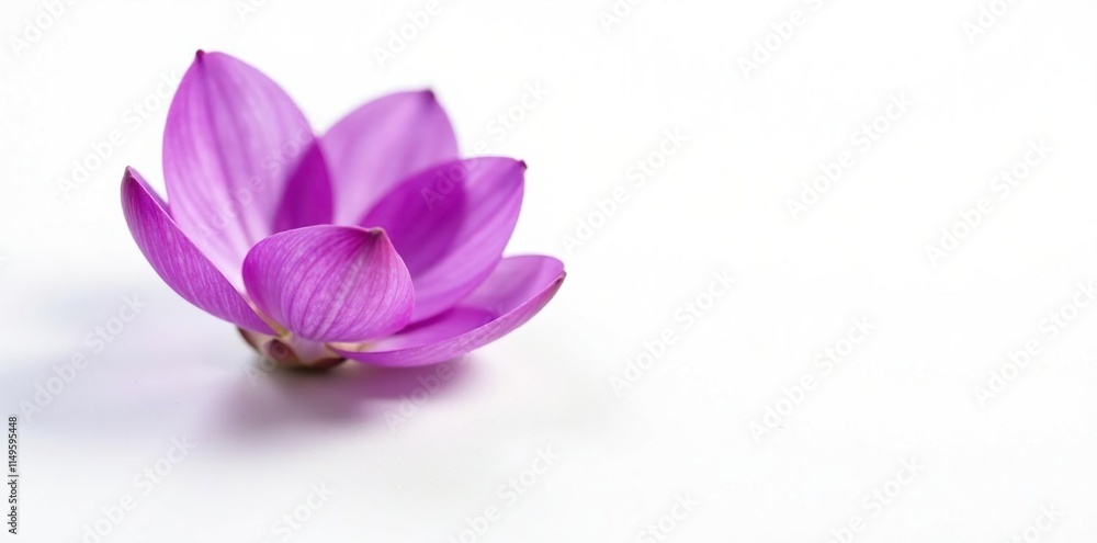 Obraz premium Delicate petals of purple hue against stark white background, texture, nature, photography