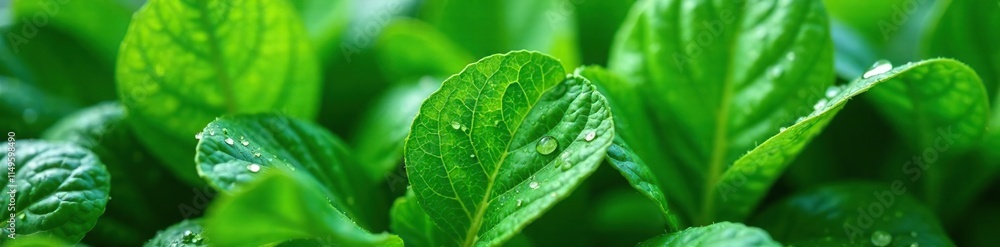 Fresh green spinach leaves with dew drops background, greens, greenery Fresh green spinach leaves with dew drops background, greens, greenery