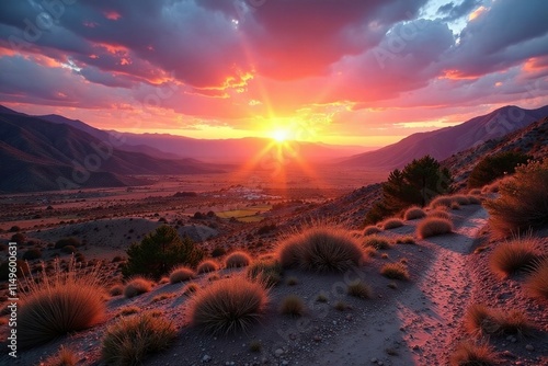 Desert landscape at dawn on the Praderas of Castelrotto, nature, landscape photo