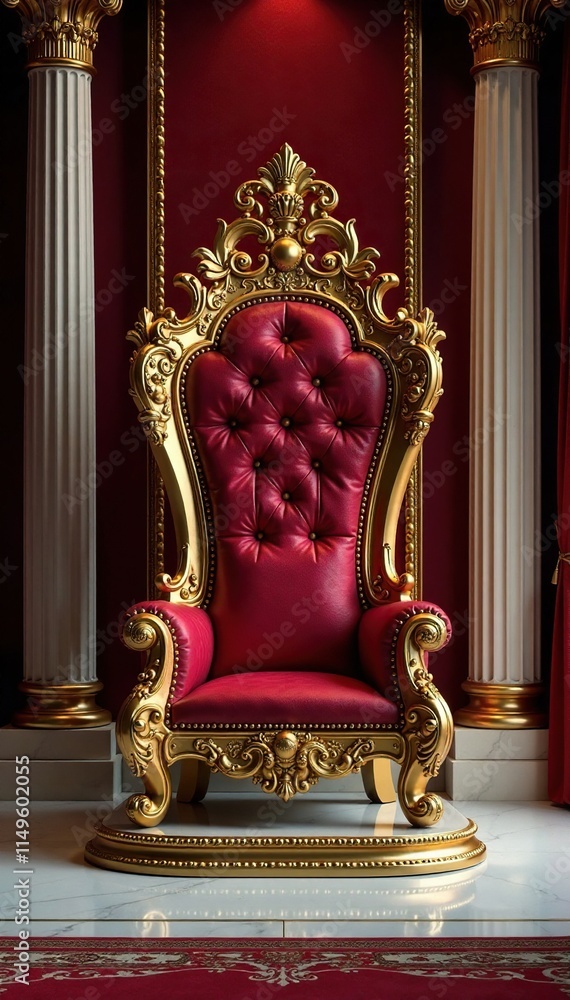 Luxurious throne room with golden accents and silver trim, gold, luxurious Luxurious throne room with golden accents and silver trim, gold, luxurious