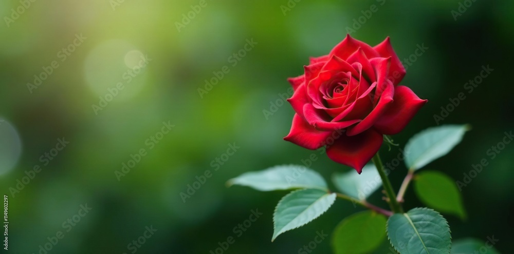 A sumie red rose blooms on a sturdy tree branch with robust leaves and stems, flower arrangement, solitary rose A sumie red rose blooms on a sturdy tree branch with robust leaves and stems, flower arrangement, solitary rose