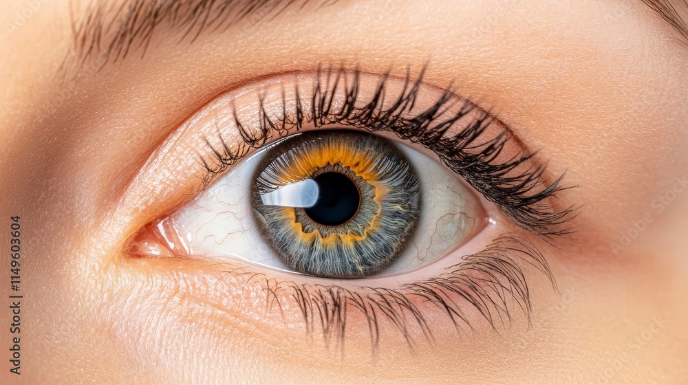 Captivating Close-Up of Human Eye with Intricate Color Details Captivating Close-Up of Human Eye with Intricate Color Details