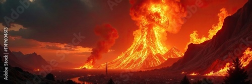 A majestic and towering inferno with a massive amount of flames, massive, enormous photo