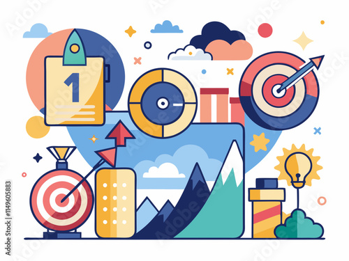 The design evokes a sense of optimism and commitment, highlighting the opportunity to set and achieve goals in the upcoming year.