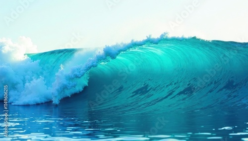 Dynamic abstract wave pattern in shades of blue and green, reminiscent of the movement and energy of a crashing wave, blue, green
