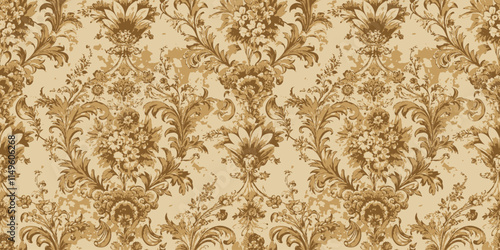Elegant vintage floral pattern in warm tones.